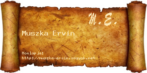 Muszka Ervin névjegykártya