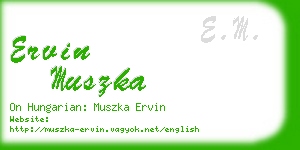 ervin muszka business card